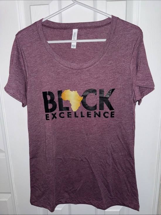 Bella Canvas Tops - Bella Canvas Plum Short Sleeve Tee with Black Excellence Graphic